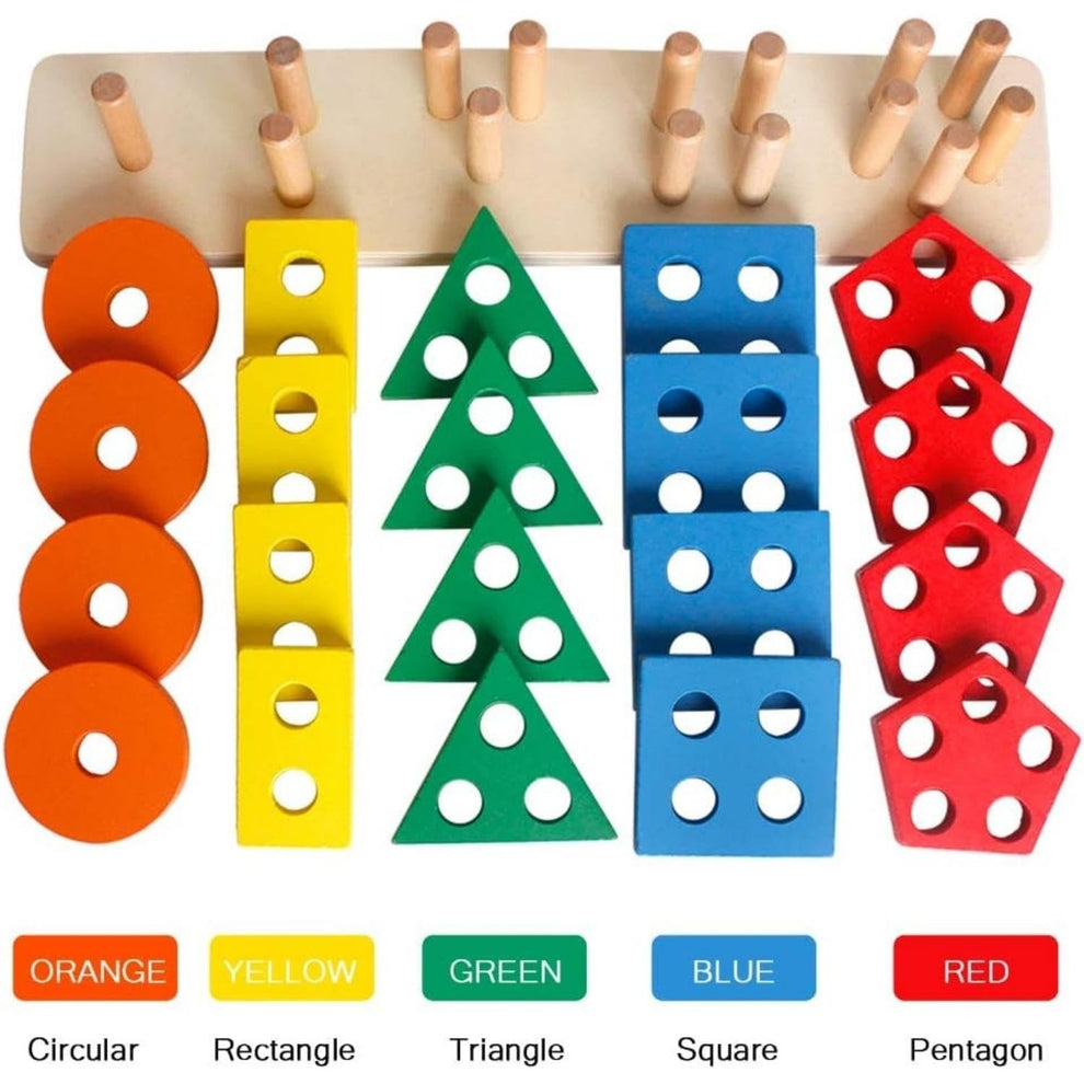 Geometric Shapes Wooden Sorter (Code:375)