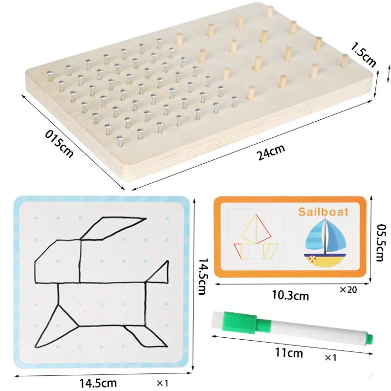 Wooden Nail Board Puzzle 2-IN-1 (Code:1700)