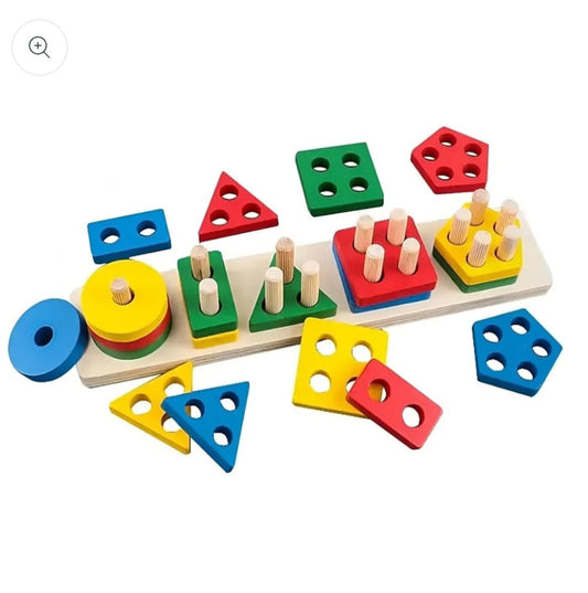 Geometric Shapes Wooden Sorter (Code:375)