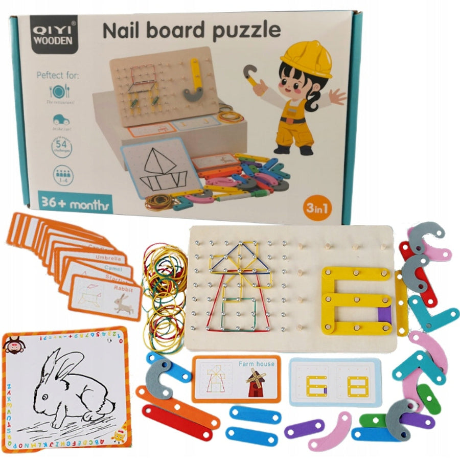 Wooden Nail Board Puzzle 2-IN-1 (Code:1700)